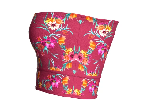 Girls Floral Tube Top 3D Model