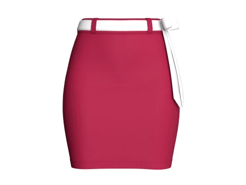 Jupe c&ocirc;tel&eacute;e taille haute pour fille Modèle 3D