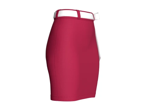 Girls High-Rise Ribbed Skirt 3D Model