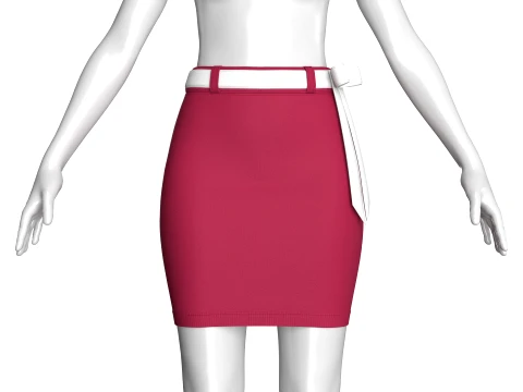 Girls High-Rise Ribbed Skirt 3D Model