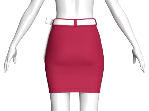 Girls High-Rise Ribbed Skirt 3D Model