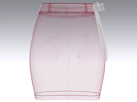 Girls High-Rise Ribbed Skirt 3D Model