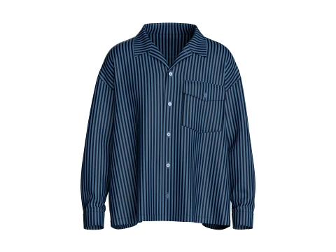 Chemise &agrave; manches longues &agrave; rayures verticales pour hommes Modèle 3D