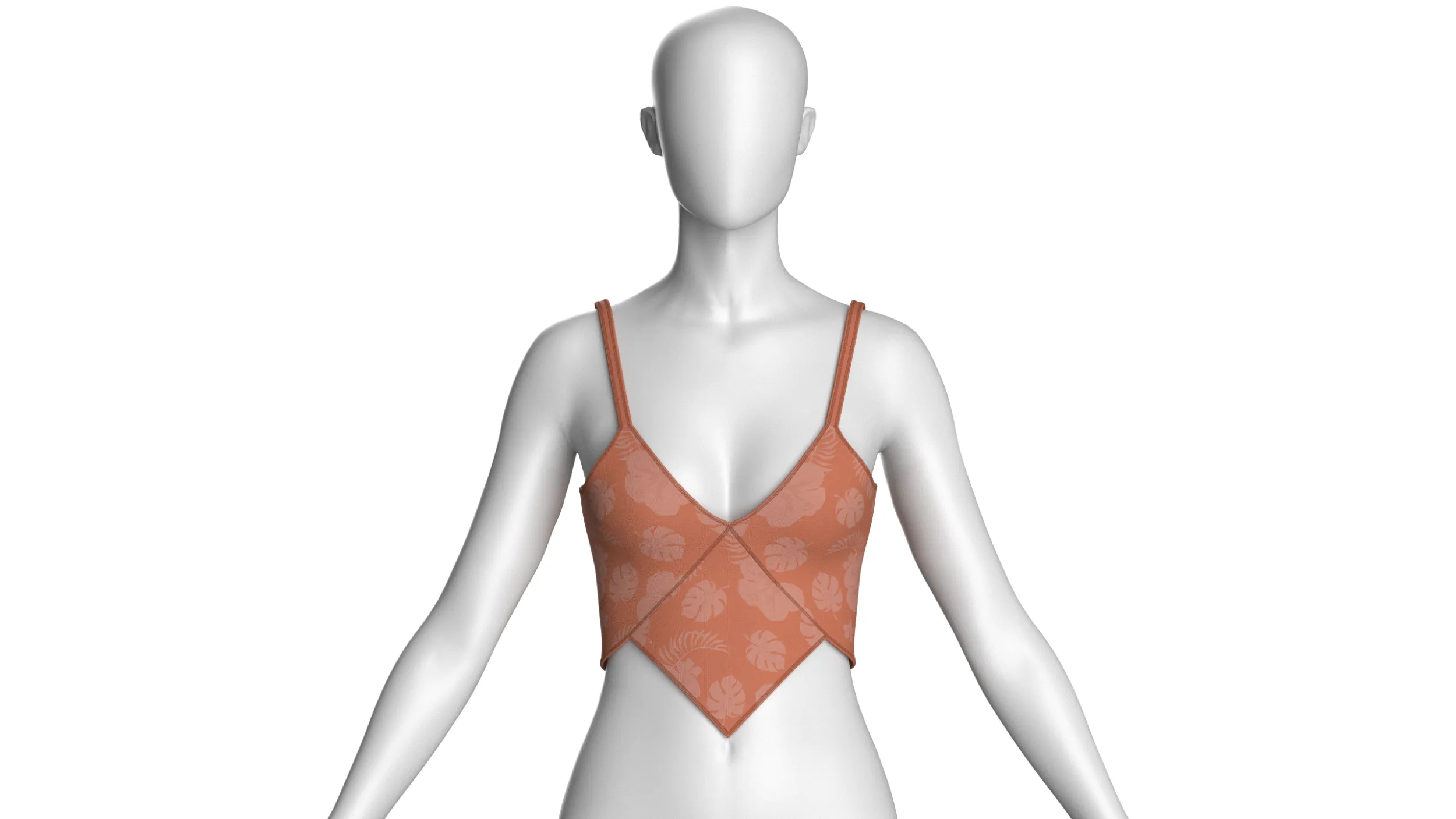 Girls Summer Crop Bralette 3D Model .c4d .max .obj .3ds .fbx .stl .blend 