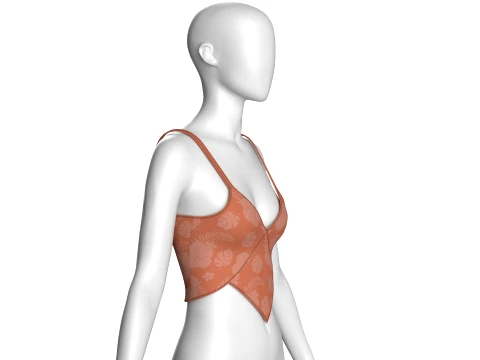 Girls Summer Crop Bralette 3D Model