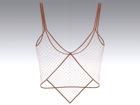 Girls Summer Crop Bralette 3D Model