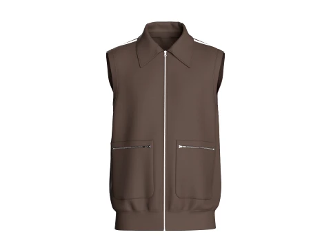 Veste zipp&eacute;e sans manches Homme Modèle 3D