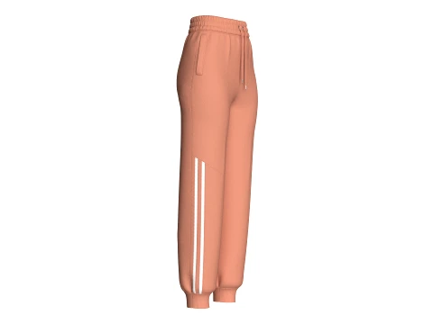 Girls Side Double Striped Joggers 3D Model