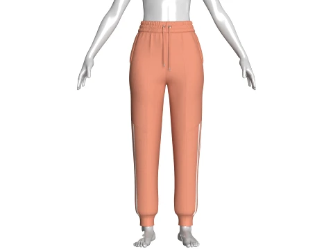 Girls Side Double Striped Joggers 3D Model
