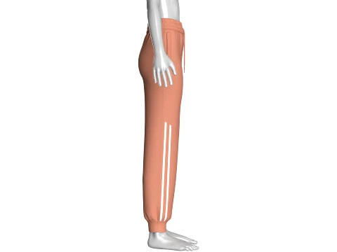 Girls Side Double Striped Joggers 3D Model