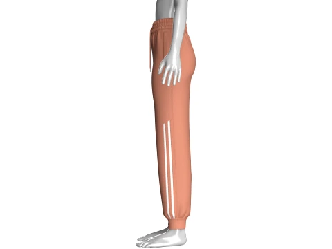 Girls Side Double Striped Joggers 3D Model