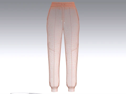 Girls Side Double Striped Joggers 3D Model
