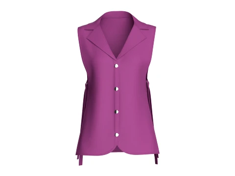 Gilet blazer sans manches pour fille Modèle 3D