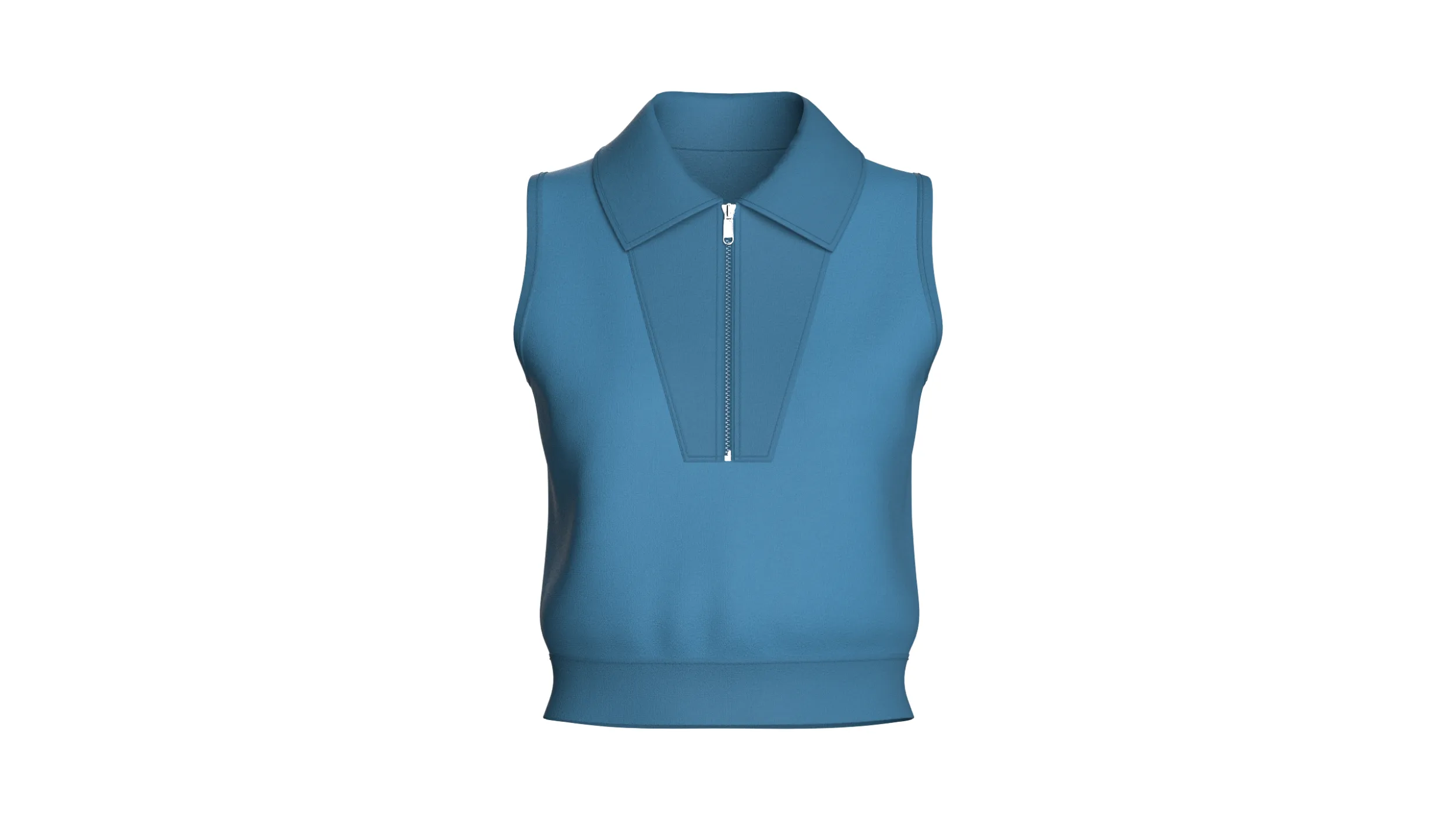 Girls Sleeveless Half-Zip Crop Jacket 3D Model .c4d .max .obj .3ds .fbx .stl .blend