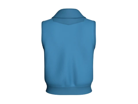 Girls Sleeveless Half-Zip Crop Jacket 3D Model