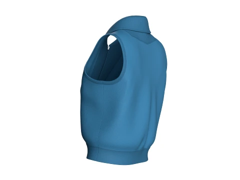 Girls Sleeveless Half-Zip Crop Jacket 3D Model