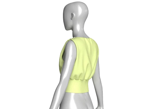 Girls Sleeveless Ribbed Hem Crop Top 3D Model