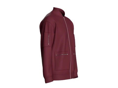 Men Multiple Zipper Pockets Jacket 3D Model
