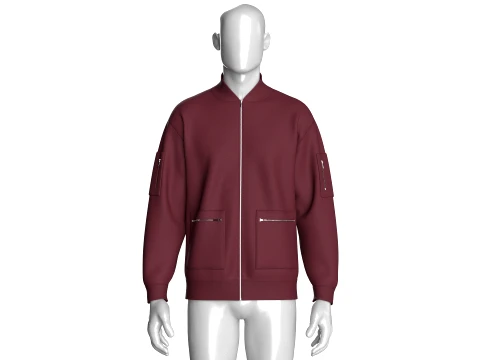 Men Multiple Zipper Pockets Jacket 3D Model