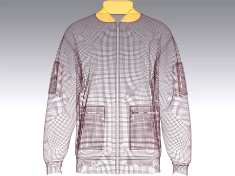 Men Multiple Zipper Pockets Jacket 3D Model