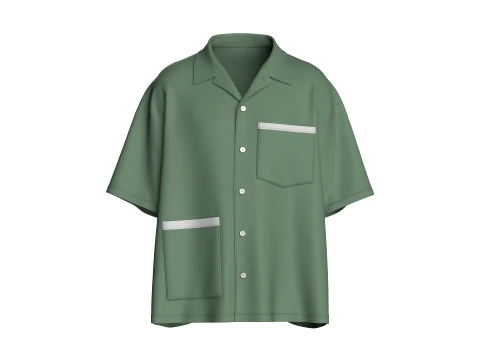 Chemise surdimensionn&eacute;e &agrave; poches pour hommes Modèle 3D