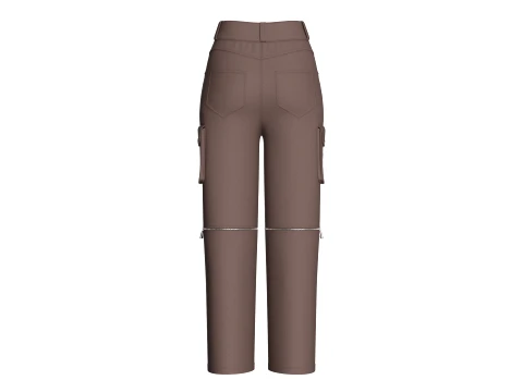 Girls Zip-Off Utility Cargo Pant 3D Model