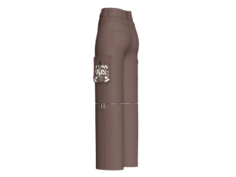 Girls Zip-Off Utility Cargo Pant 3D Model