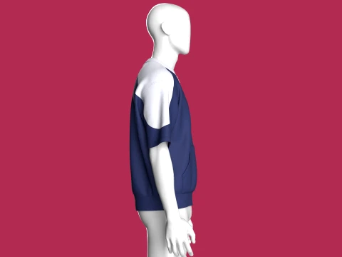 メンズ半袖ジップアップジャケット 3Dモデル