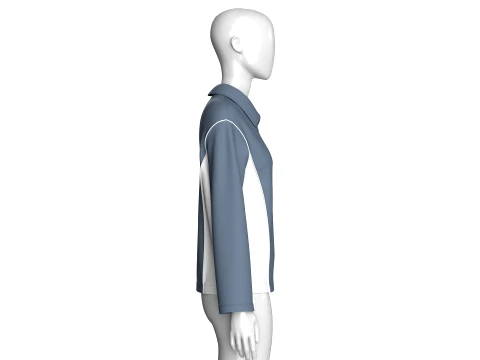 여아 폴로 넥 사이드 패널 재킷 3D 모델