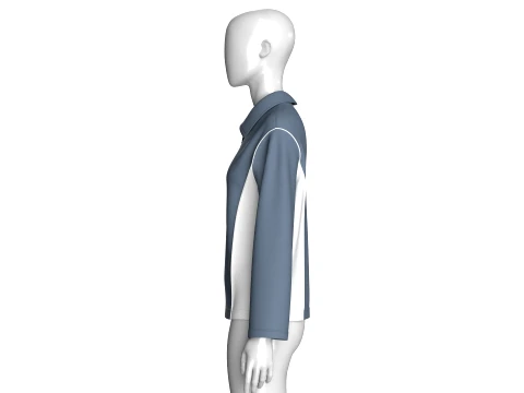 여아 폴로 넥 사이드 패널 재킷 3D 모델