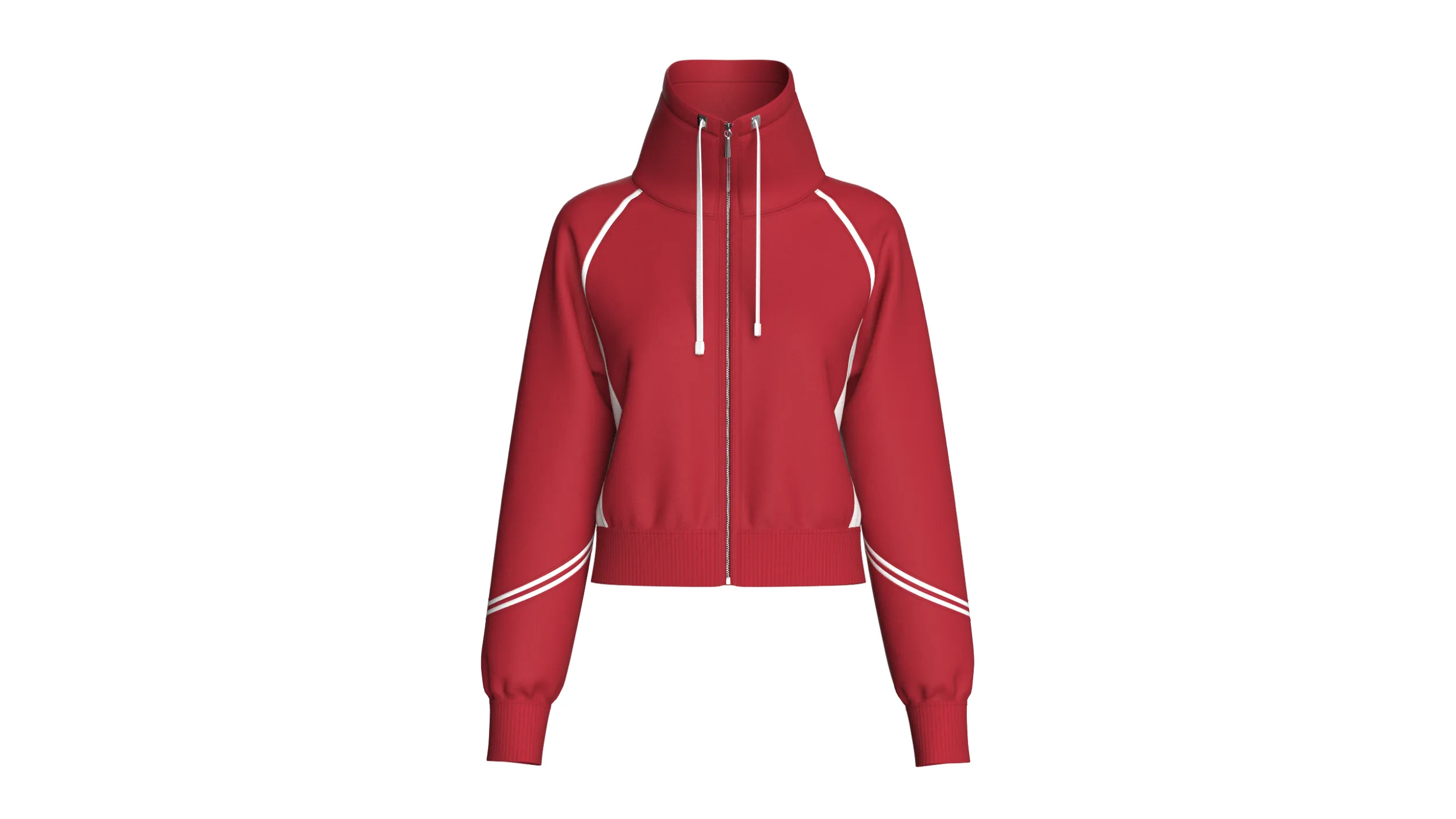 Girls Raglan High-Neck Crop Jacket 3D Model .c4d .max .obj .3ds .fbx .stl .blend 
