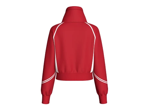 Girls Raglan High-Neck Crop Jacket 3D Model