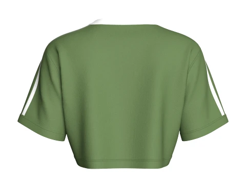 Girls V-Neck Printed Crop Top 3D Model