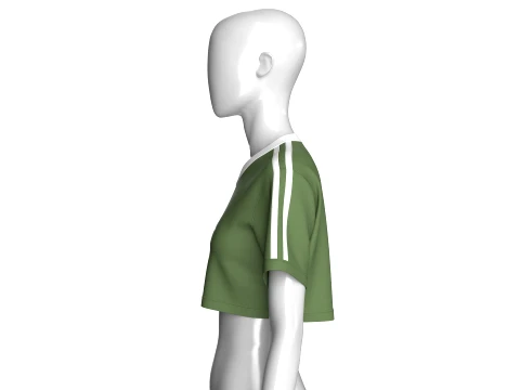 Girls V-Neck Printed Crop Top 3D Model