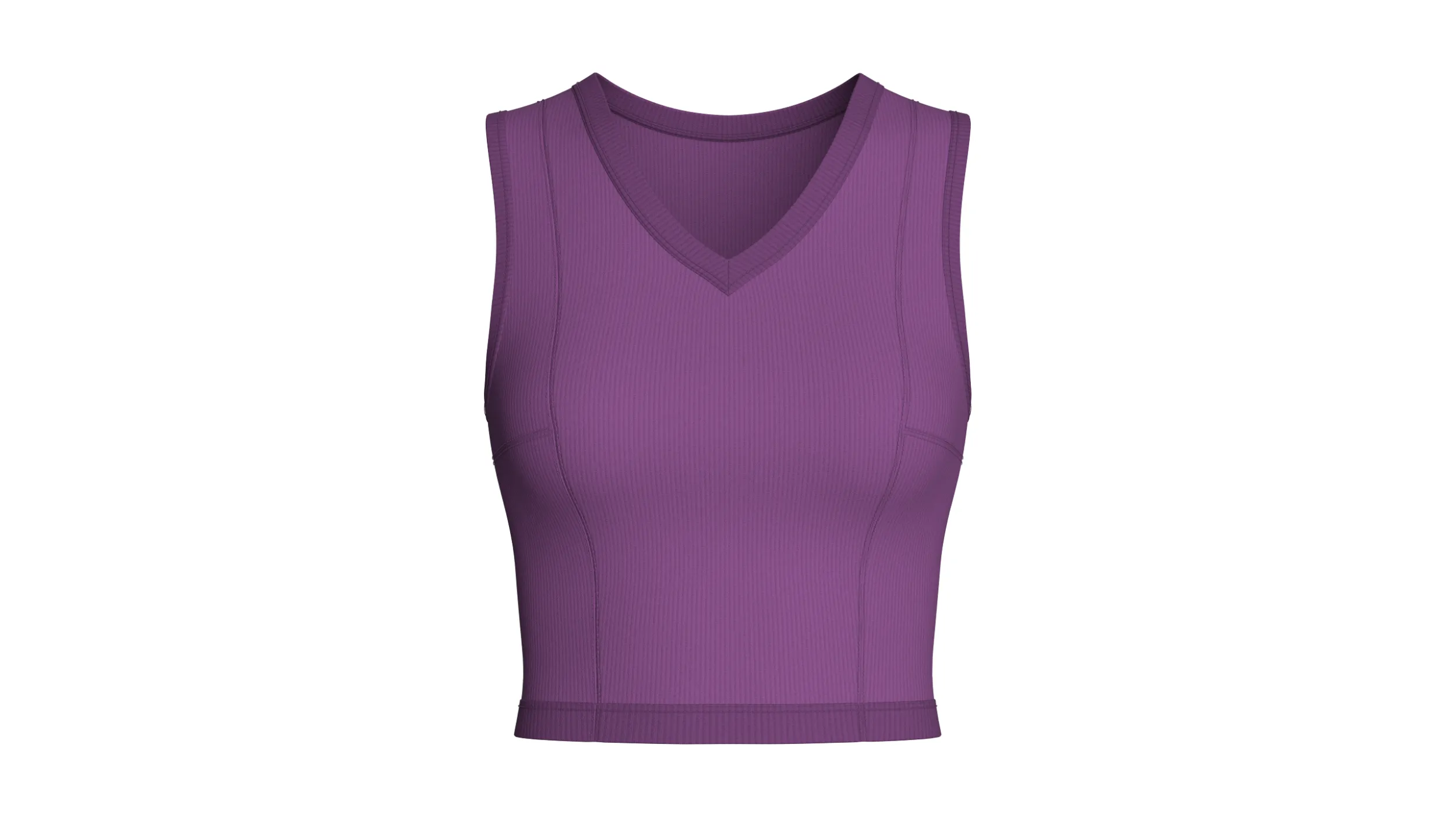 Girls V-Neck Ribbed Crop Top 3D Model .c4d .max .obj .3ds .fbx .stl .blend 