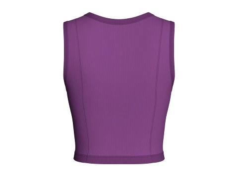 Girls V-Neck Ribbed Crop Top 3D Model