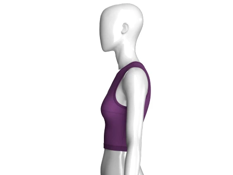 Girls V-Neck Ribbed Crop Top 3D Model