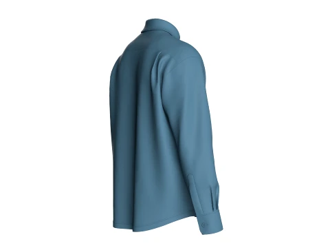 Men Loose Fit Long Sleeve Shirt 3D Model
