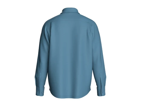 Men Loose Fit Long Sleeve Shirt 3D Model