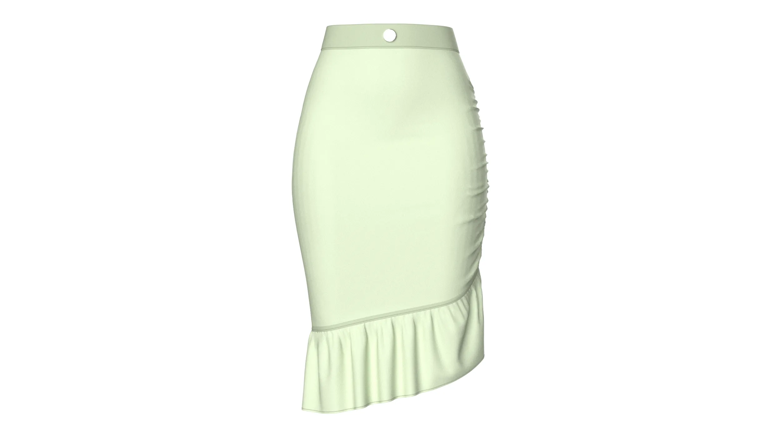 Girls High-Waisted Ruffle Hem Skirt 3D Model .c4d .max .obj .3ds .fbx .stl .blend
