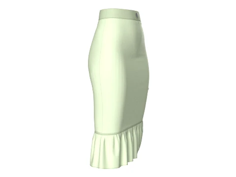 Girls High-Waisted Ruffle Hem Skirt 3D Model