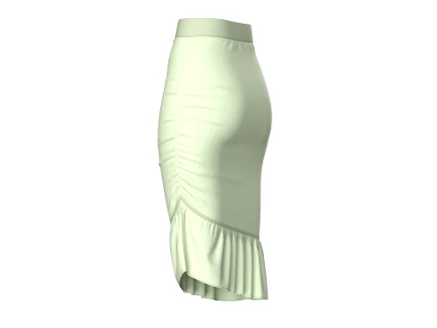 Girls High-Waisted Ruffle Hem Skirt 3D Model