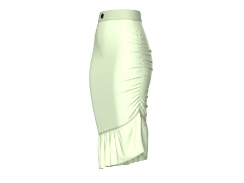 Girls High-Waisted Ruffle Hem Skirt 3D Model