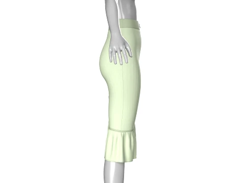 Girls High-Waisted Ruffle Hem Skirt 3D Model