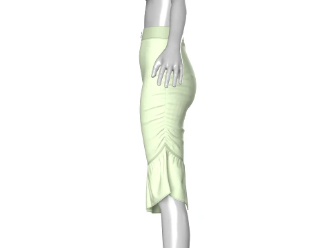 Girls High-Waisted Ruffle Hem Skirt 3D Model