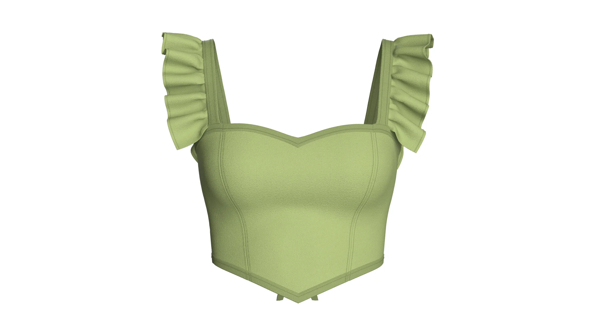 Girls Lace-Up Back Detail Ruffle Crop Top 3D Model .c4d .max .obj .3ds .fbx .stl .blend 