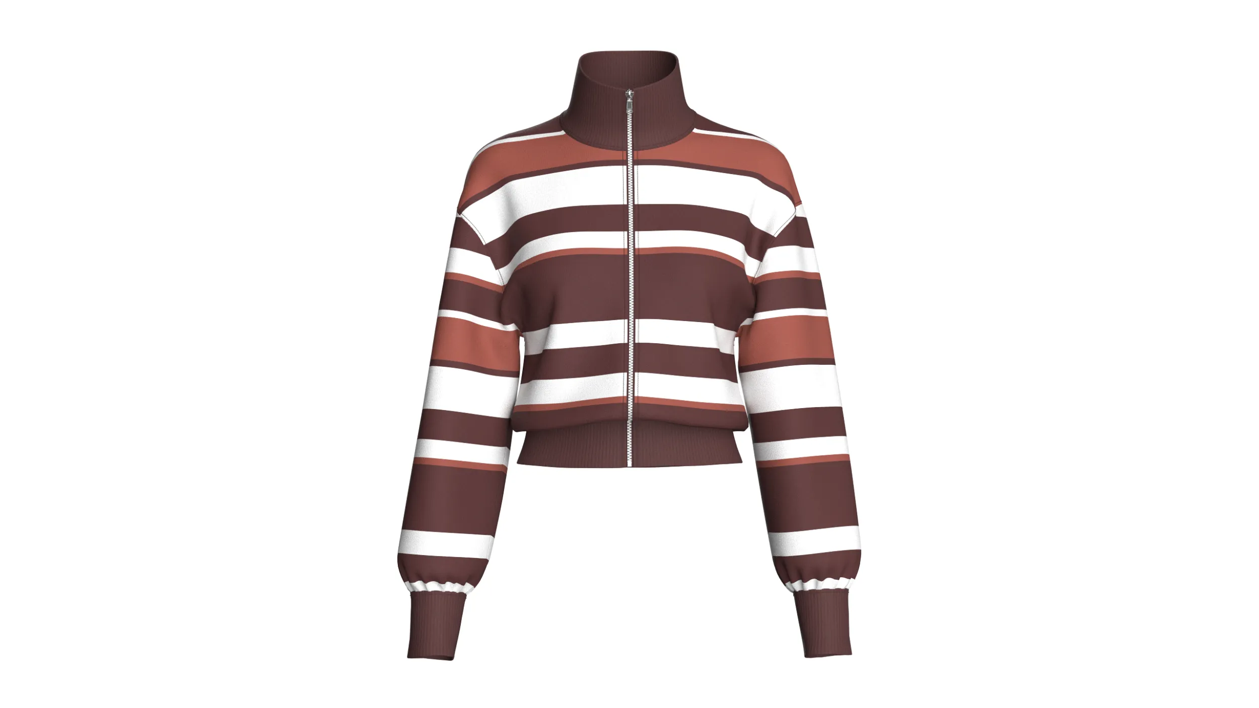 Girls Multi-Color Striped Cropped Jacket 3D Model .c4d .max .obj .3ds .fbx .stl .blend 