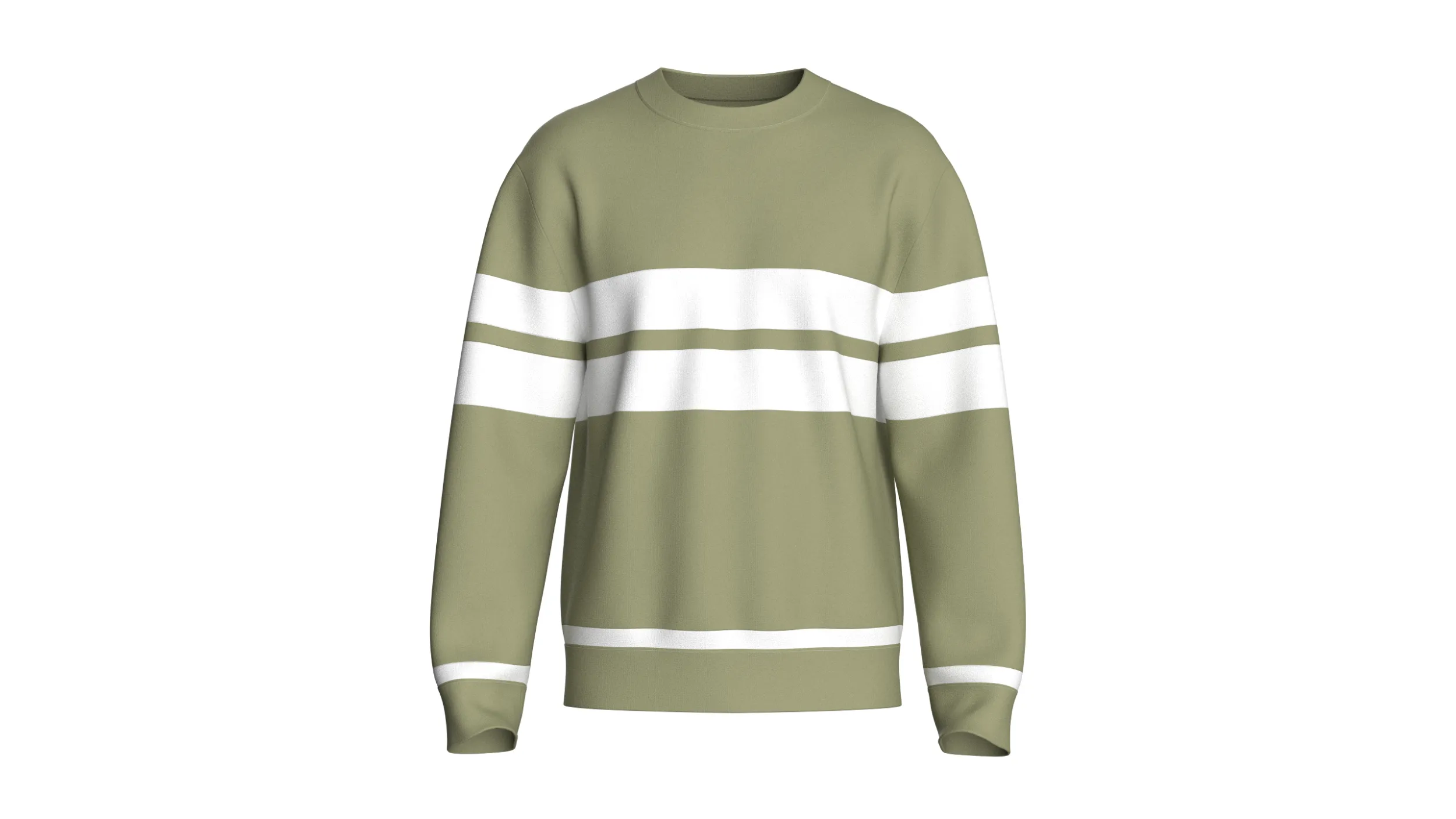 Men Crewneck Striped Sweatshirt 3D Model .c4d .max .obj .3ds .fbx .stl .blend 