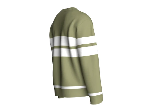 Men Crewneck Striped Sweatshirt 3D Model