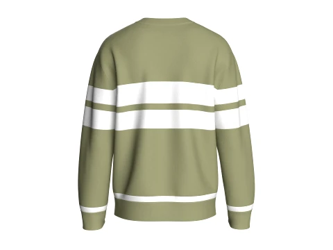 Men Crewneck Striped Sweatshirt 3D Model